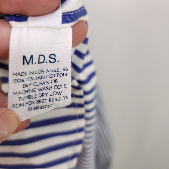 Mark D Sikes Stripped Midi Dress With Open Back Womens Size 2 Pockets - Picture 12 of 16